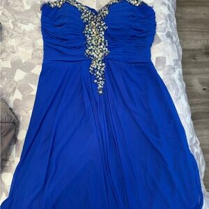 Elegant Blue Embellished Dress